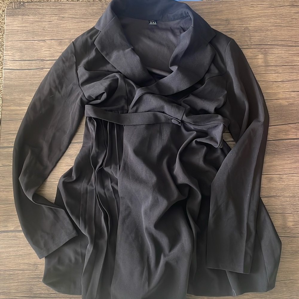 SHEIN size M black trench coat style wrap dress. Never worn.